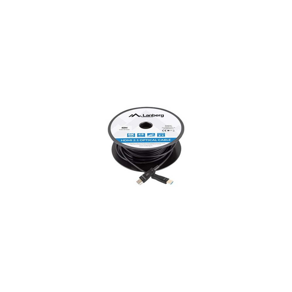 Produktbild för Lanberg HDMI-kabel med Ethernet - 40 m