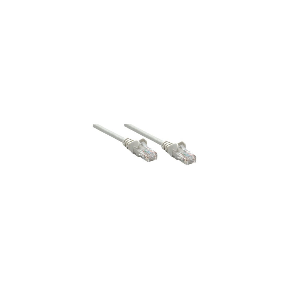 Produktbild för Intellinet Network Patch Cable, Cat5e, 2m, Grey, CCA, U/UTP, PVC, RJ45, Gold Plated Contacts, Snagless, Booted, Lifetime Warranty, Polybag - patch-kabel - 2 m - grå