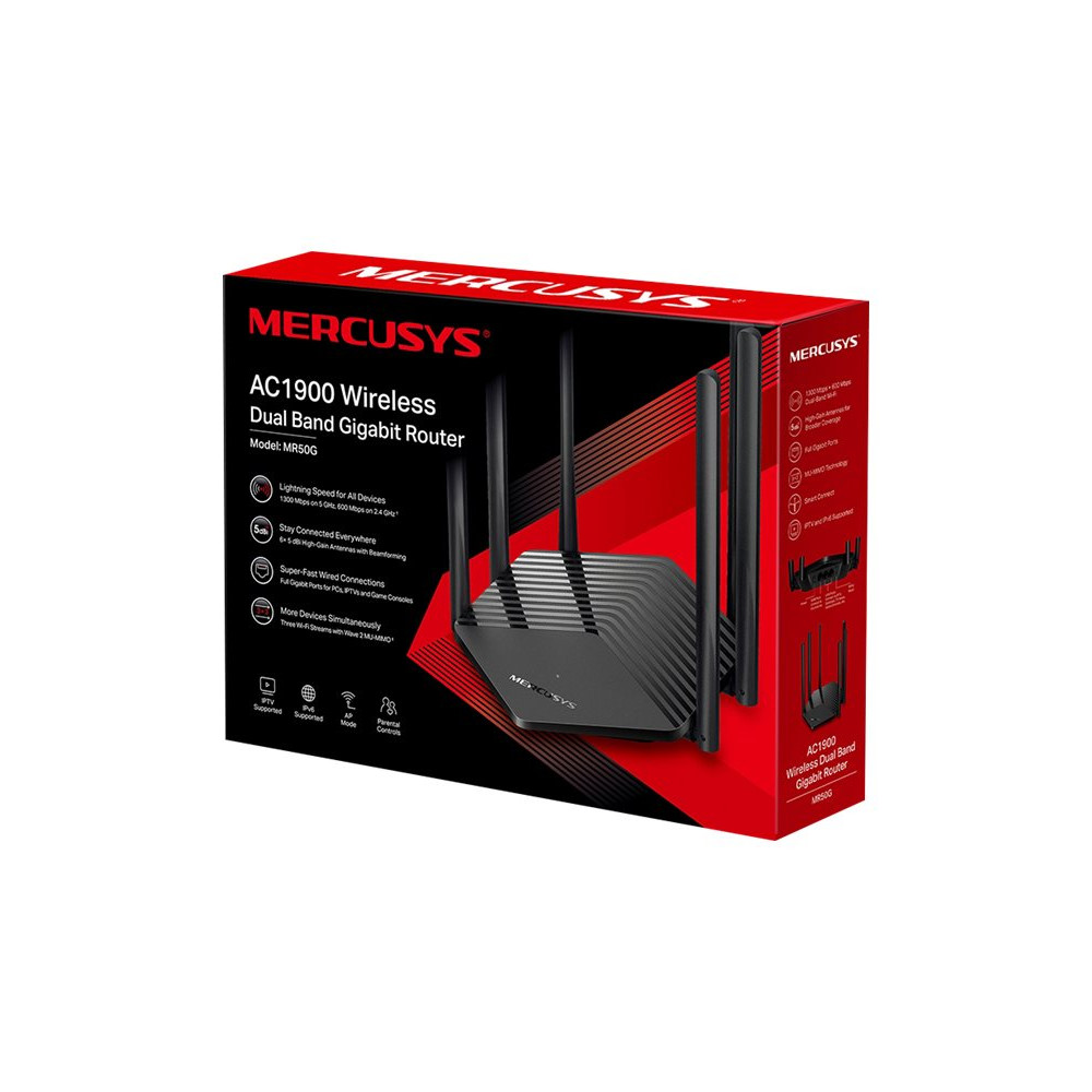 Produktbild för Mercusys MR50G V1 - trådlös router - Wi-Fi 5 - skrivbordsmodell