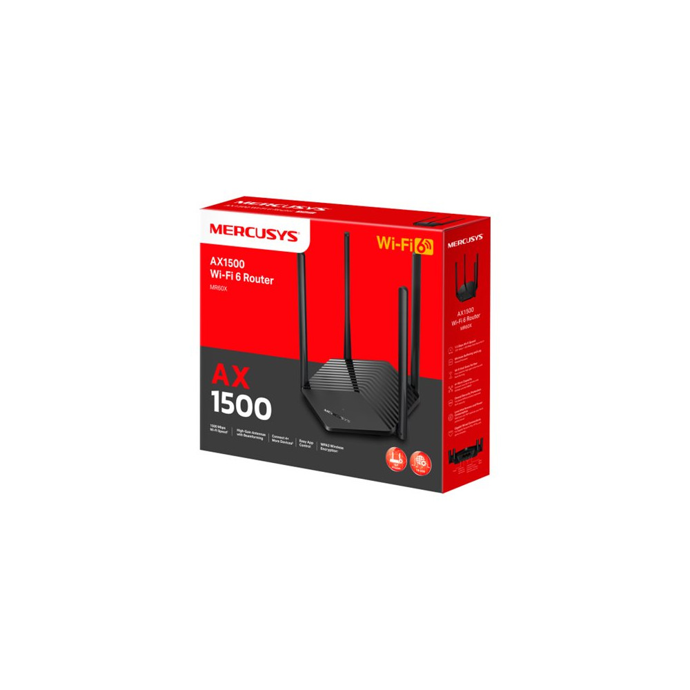 Produktbild för Mercusys MR60X V2 - trådlös router - Wi-Fi 6 - skrivbordsmodell