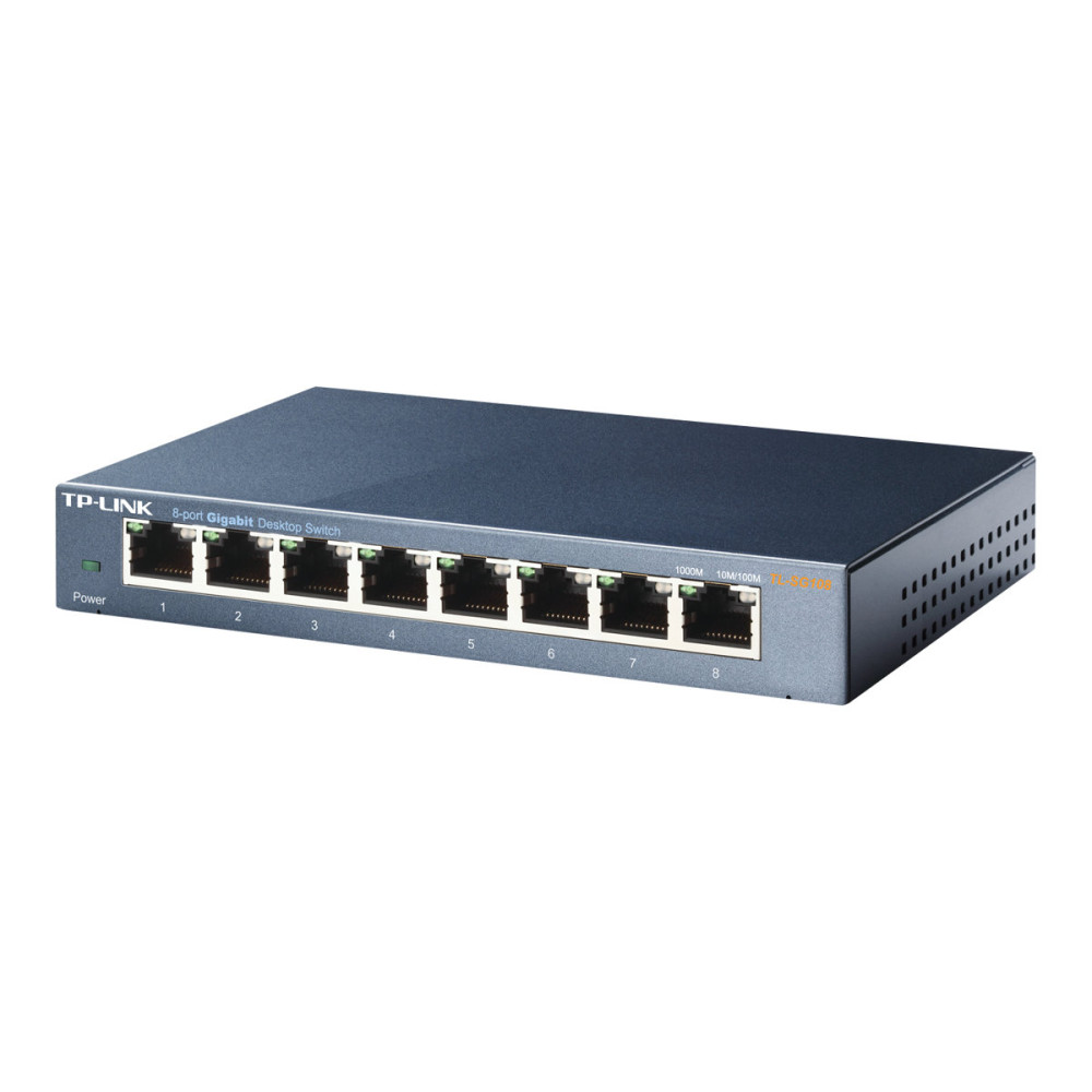 Produktbild för TP-Link TL-SG108 8-port Metal Gigabit Switch - switch - 8 portar - ohanterad