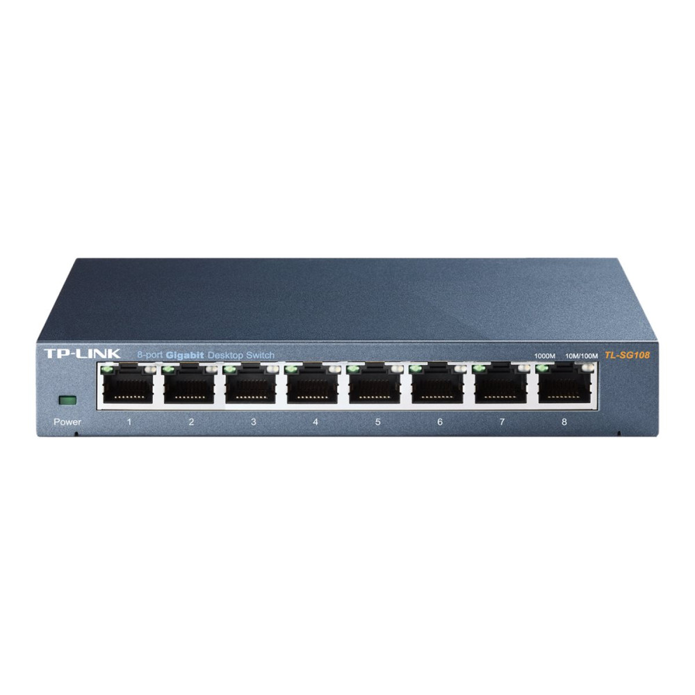 Produktbild för TP-Link TL-SG108 8-port Metal Gigabit Switch - switch - 8 portar - ohanterad