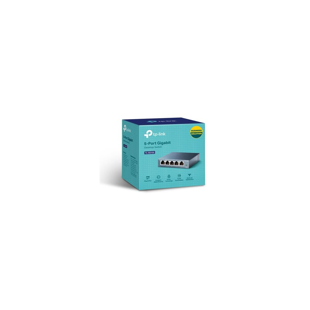 Produktbild för TP-Link TL-SG105 5-Port Metal Gigabit Switch - switch - 5 portar - ohanterad