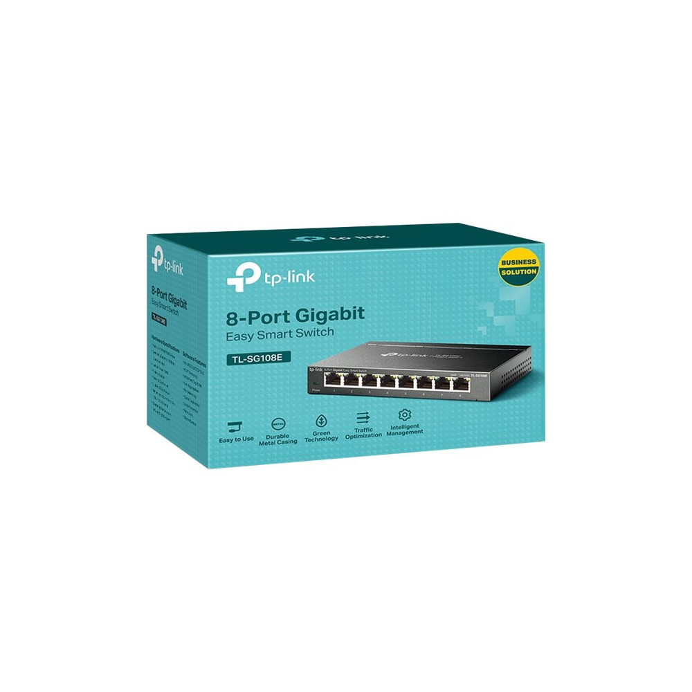 Produktbild för TP-Link JetStream TL-SG108E Easy Smart Switch - switch - 8 portar - Administrerad