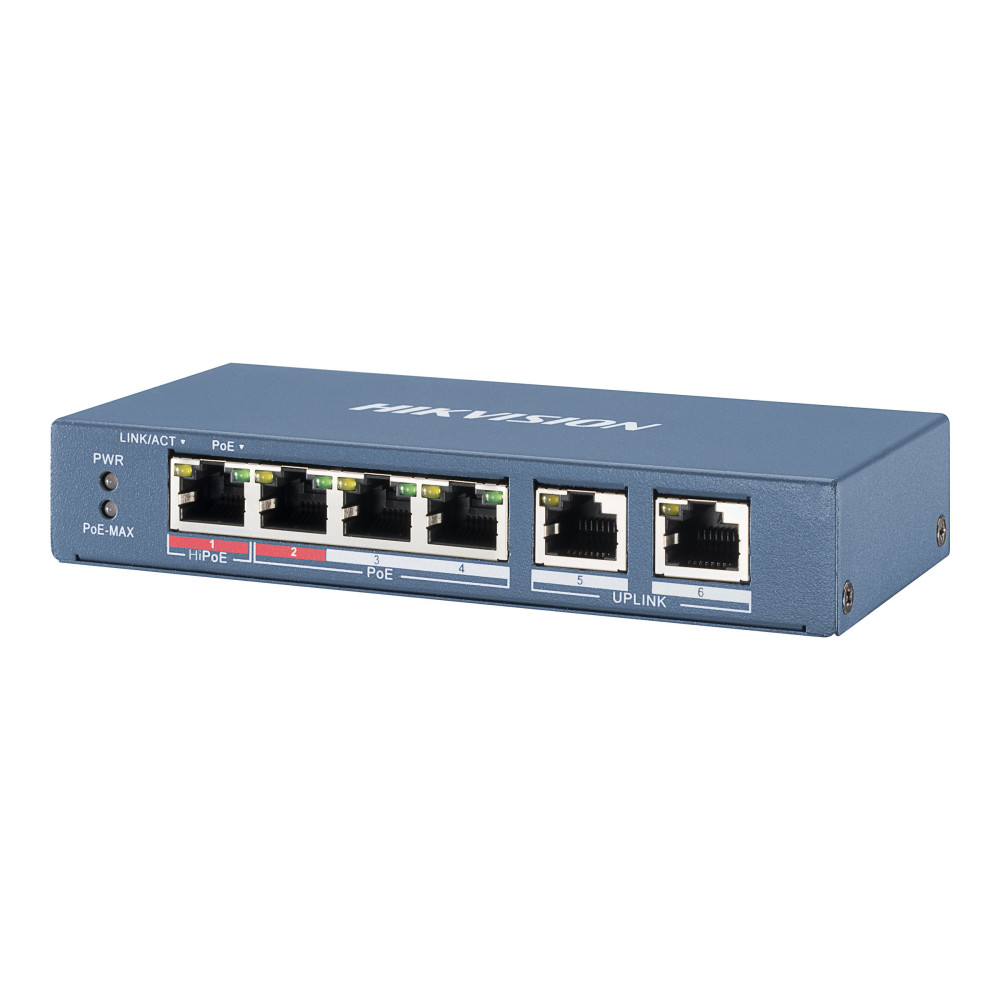 Produktbild för Hikvision DS-3E0106HP-E - switch - 6 portar - ohanterad