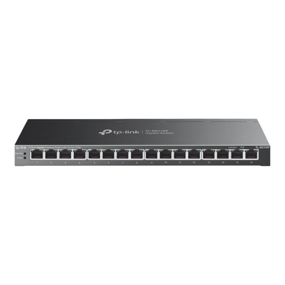 Produktbild för TP-Link TL-SG116P V1 - switch - 16 portar - ohanterad