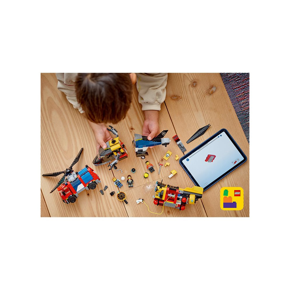 Produktbild för LEGO City 60462 - Helikopter, brandbil & ubåt remix - byggsats