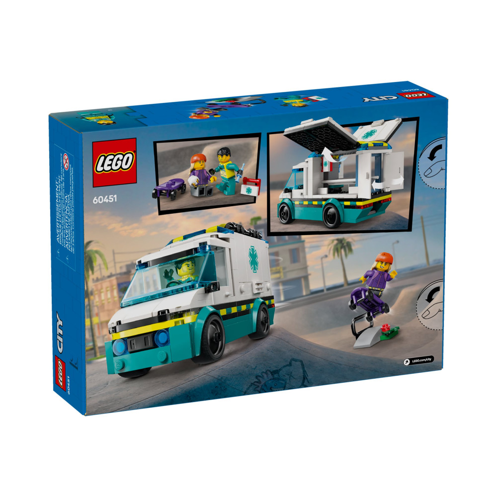 Produktbild för LEGO City 60451 - Nödsituation Ambulans - byggsats