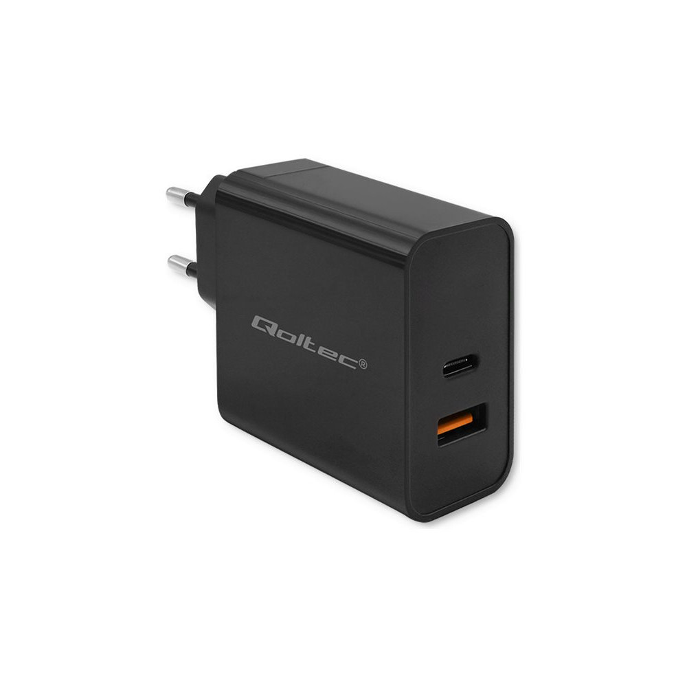 Produktbild för Qoltec strömadapter - super snabb, 5-20V, 1.5A - USB-C, USB - 65 watt