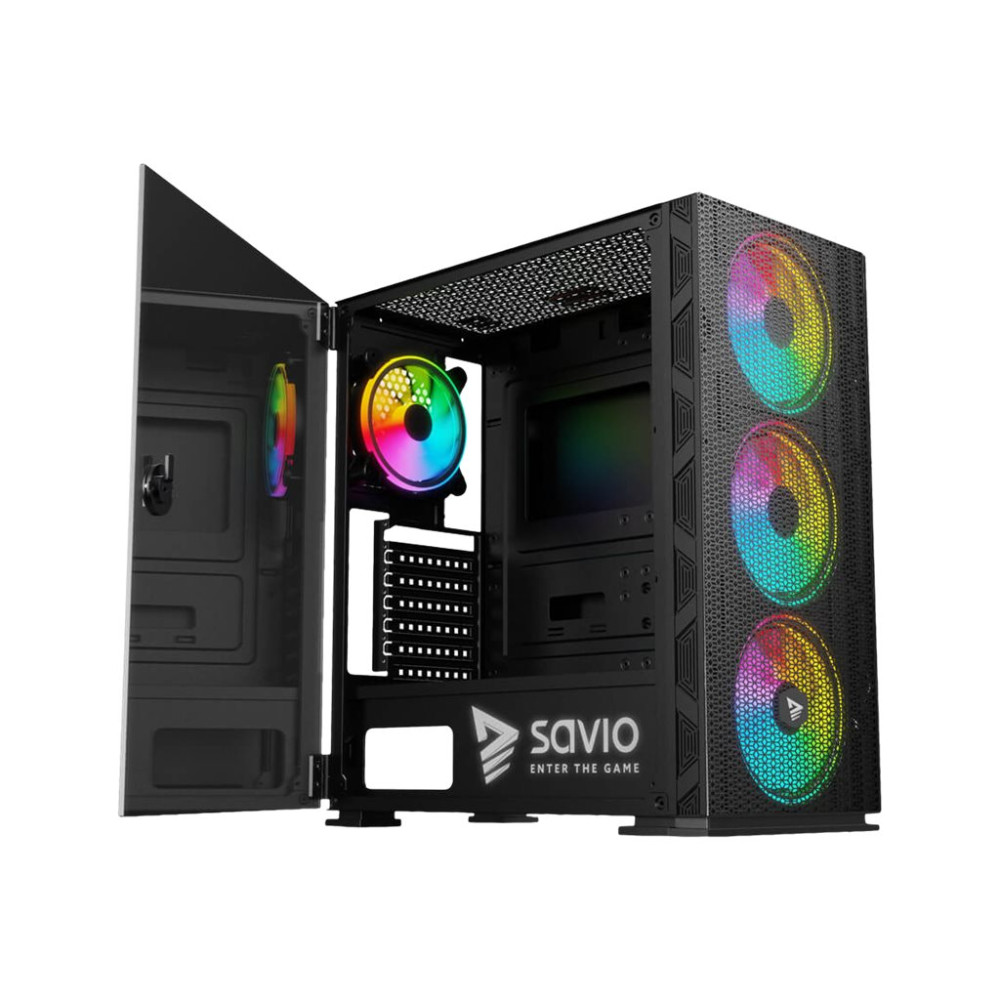 Produktbild för SAVIO Raptor X1 ARGB Mesh / Glass - mid tower - ATX