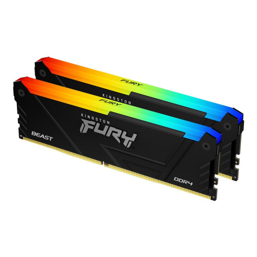 Kingston Kingston FURY Beast RGB - DDR4 - sats - 32 GB: 2 x 16 GB - DIMM 288-pin / PC4-28800 - ej buffrad