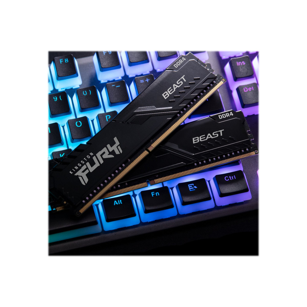 Produktbild för Kingston FURY Beast - DDR4 - sats - 16 GB: 2 x 8 GB - DIMM 288-pin / PC4-25600 - ej buffrad