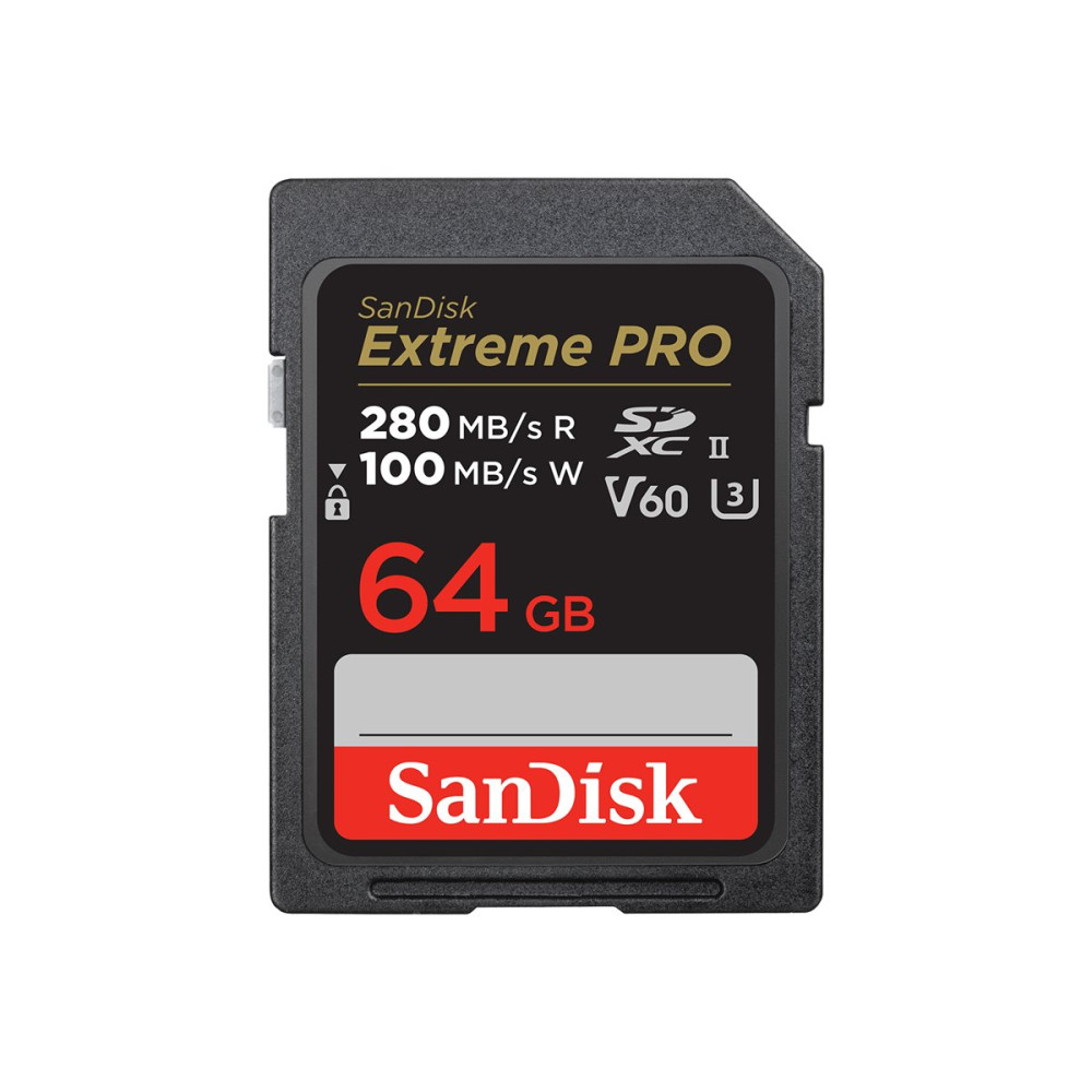 Produktbild för SanDisk Extreme PRO - flash-minneskort - 64 GB - SDXC UHS-II