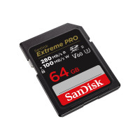Produktbild för SanDisk Extreme PRO - flash-minneskort - 64 GB - SDXC UHS-II