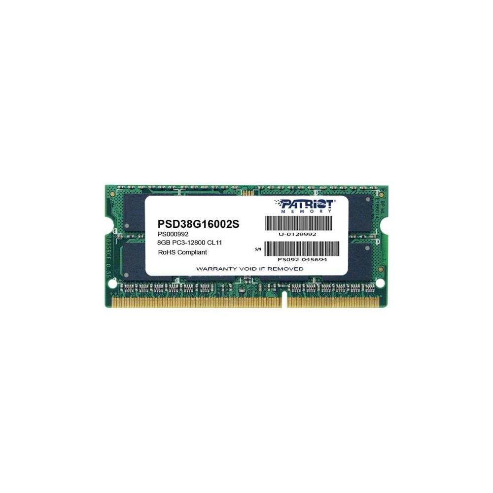 Produktbild för Patriot Signature Line - DDR3 - modul - 8 GB - SO DIMM 204-pin / PC3-12800 - ej buffrad