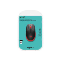 Produktbild för Logitech M190 - mus - röd