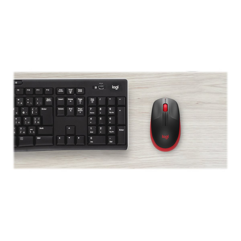 Produktbild för Logitech M190 - mus - röd