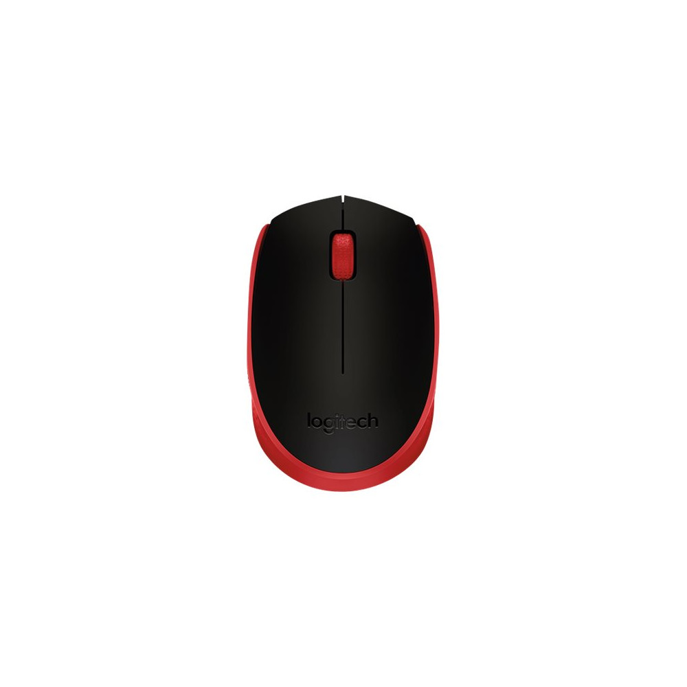Produktbild för Logitech M171 - mus - 2.4 GHz - svart, röd