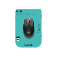 Produktbild för Logitech M190 - mus - träkol