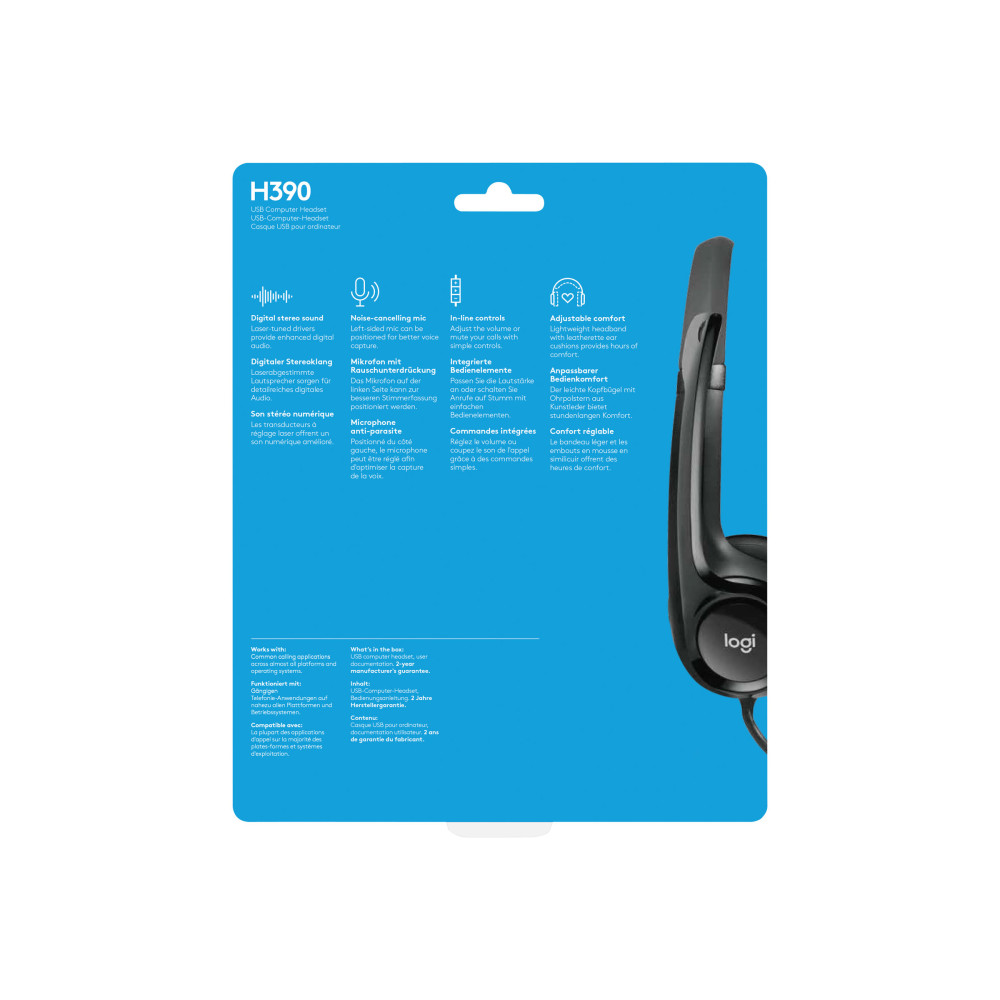 Produktbild för Logitech USB Headset H390 - headset