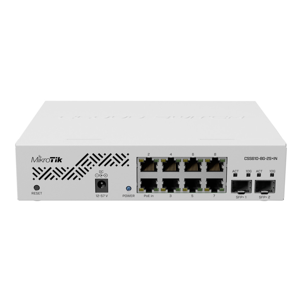 Produktbild för MikroTik Cloud Smart Switch CSS610-8G-2S+IN - switch - 10 portar - smart - rackmonterbar