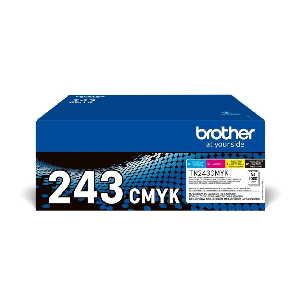 Produktbild för Brother TN243CMYK Value Pack - 4-pack - svart, gul, cyan, magenta - original - tonerkassett