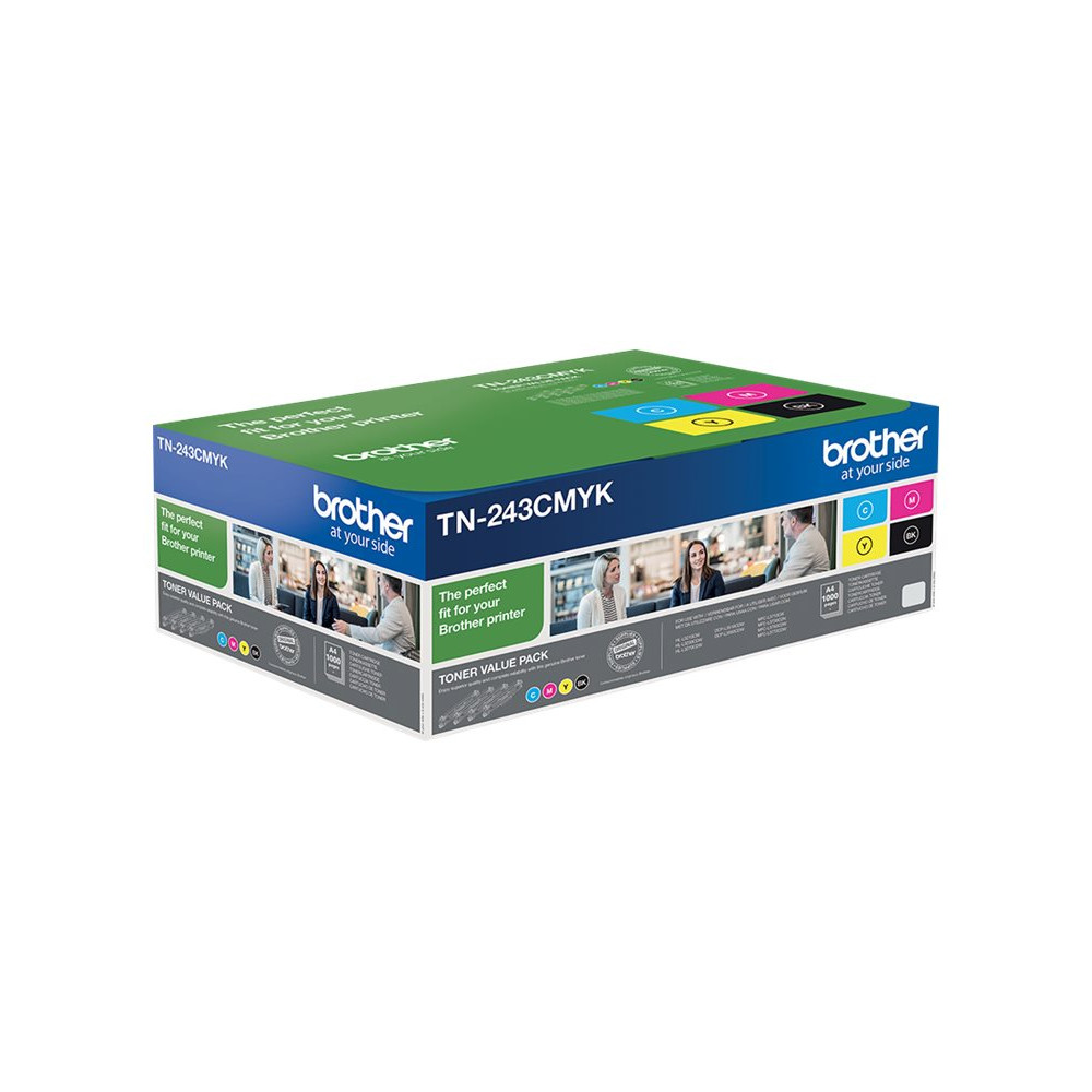 Produktbild för Brother TN243CMYK Value Pack - 4-pack - svart, gul, cyan, magenta - original - tonerkassett