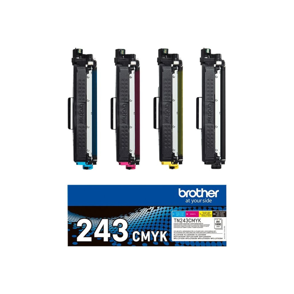 Produktbild för Brother TN243CMYK Value Pack - 4-pack - svart, gul, cyan, magenta - original - tonerkassett