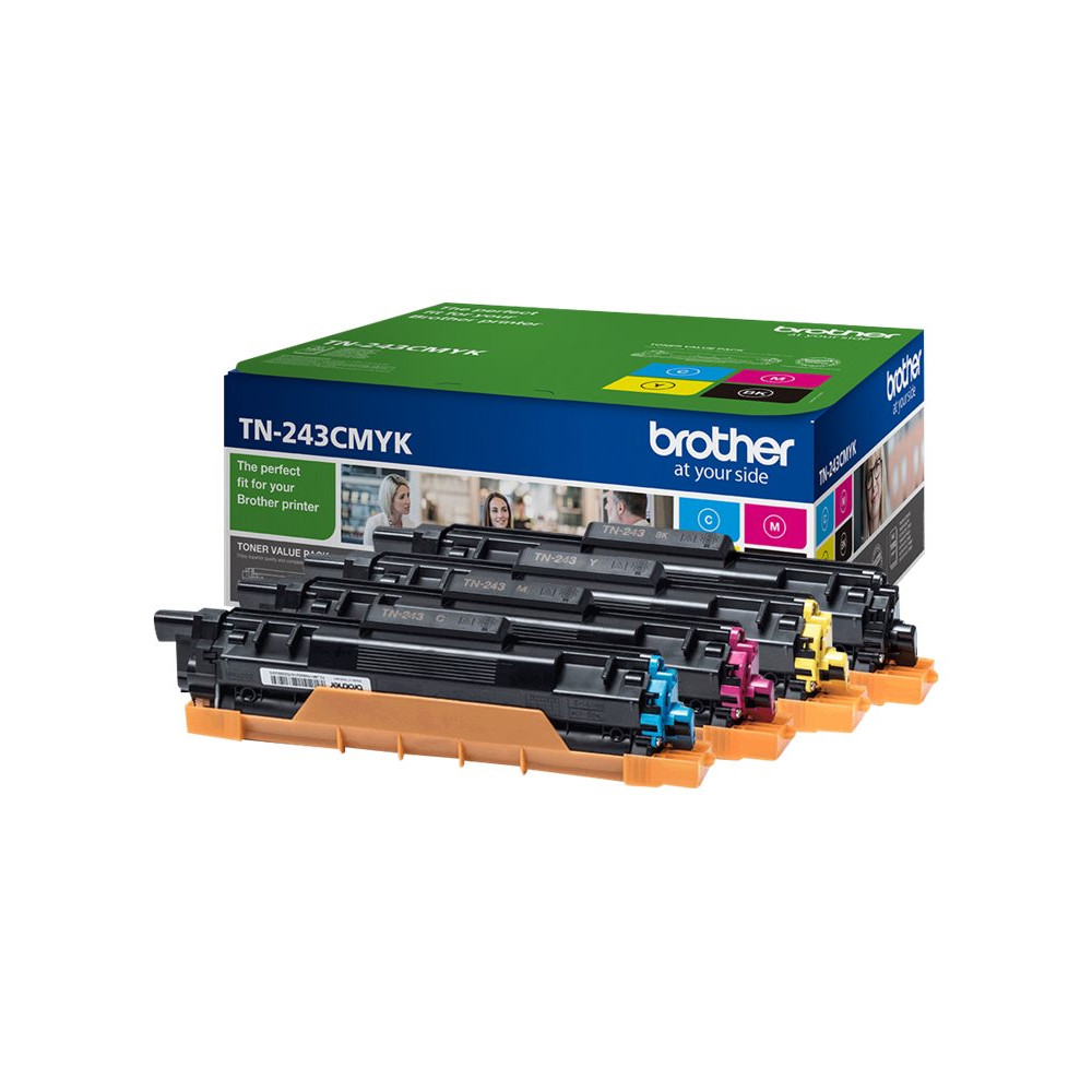 Produktbild för Brother TN243CMYK Value Pack - 4-pack - svart, gul, cyan, magenta - original - tonerkassett