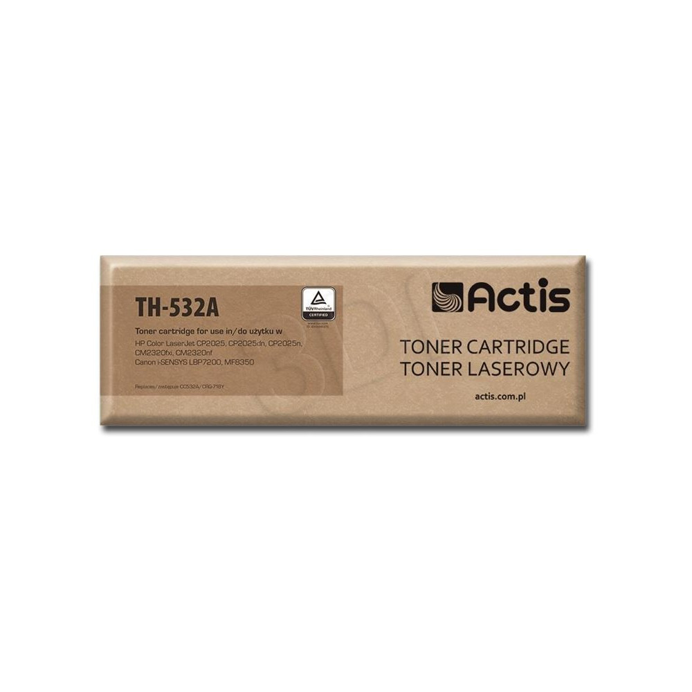 Produktbild för Actis standard TH-532A - gul - kompatibel - tonerkassett (alternativ för: Canon CRG-718Y, HP 304A, HP CC532A)