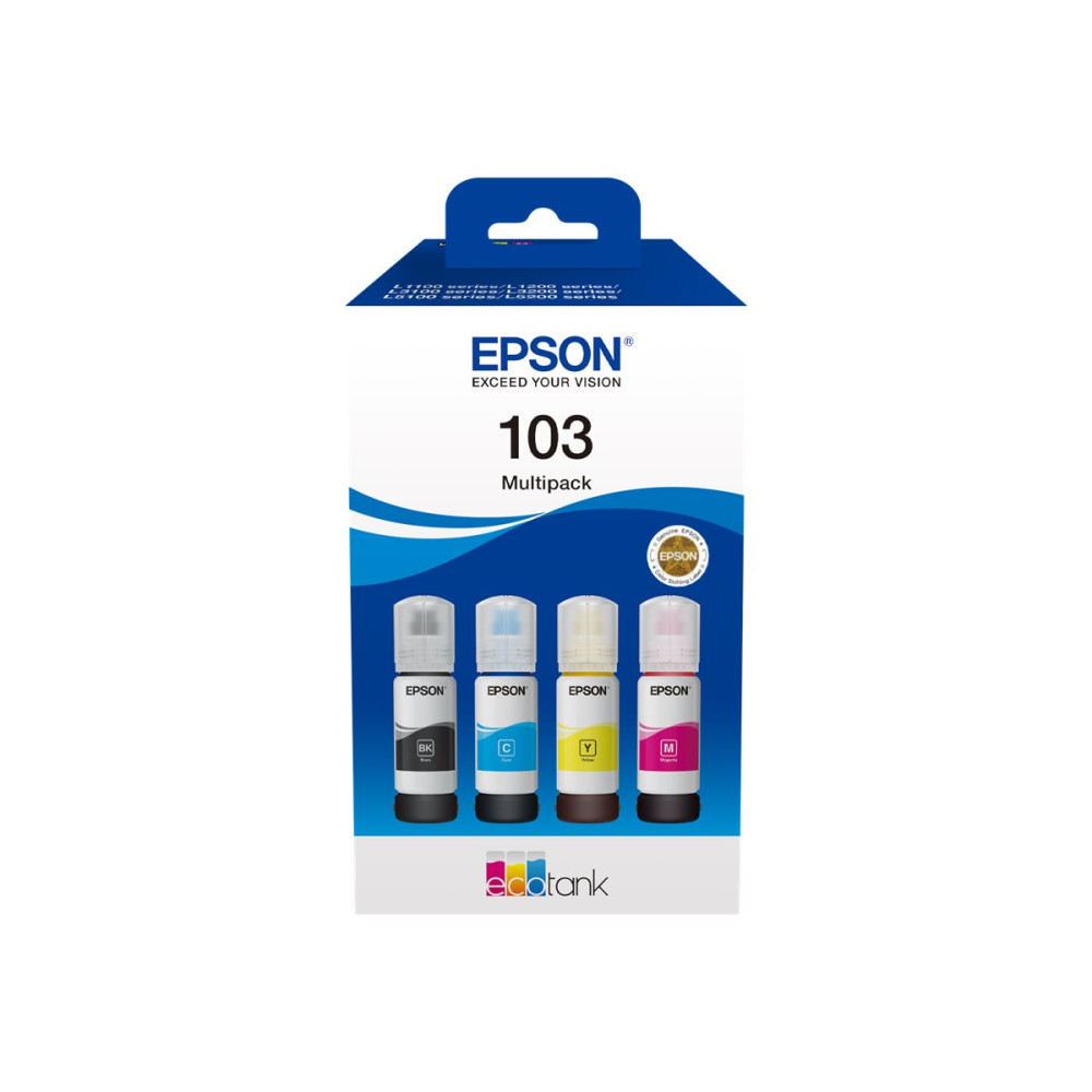 Produktbild för Epson 103 Multipack - 4-pack - svart, cyan, magenta, gul - original - påfyllnadsbläck