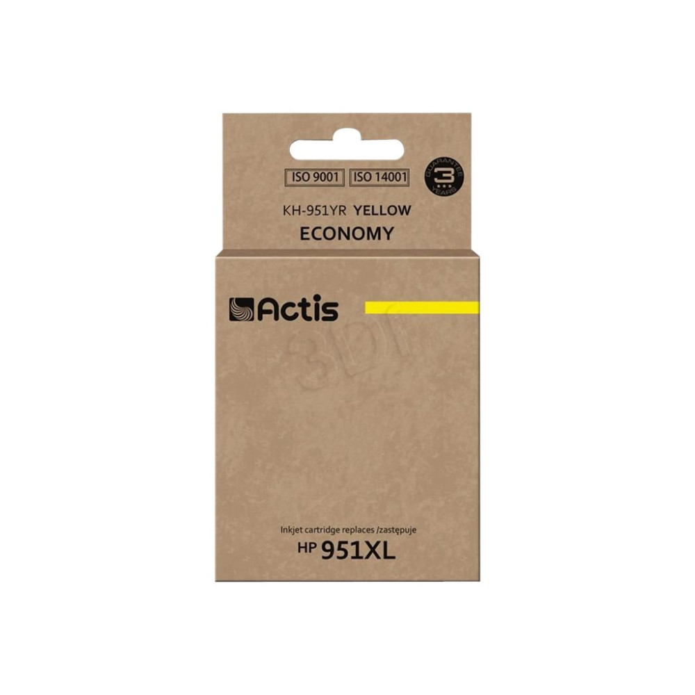 Produktbild för Actis standard KH-951YR - Ekonomi - gul - kompatibel - rekonditionerad - bläckpatron (alternativ för: HP 951XL Y, HP CN048AE)