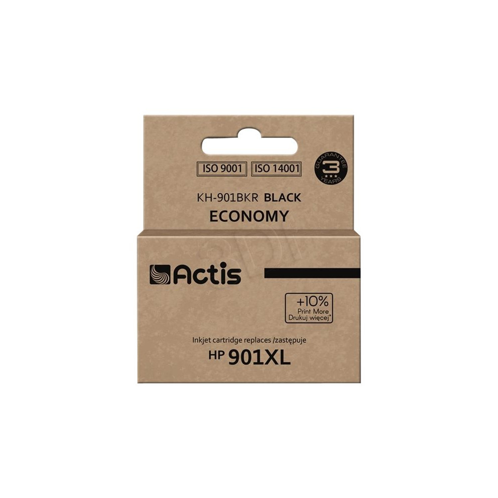 Produktbild för Actis KH-901BKR - svart - kompatibel - bläckpatron (alternativ för: HP 901XL, HP CC654AE)