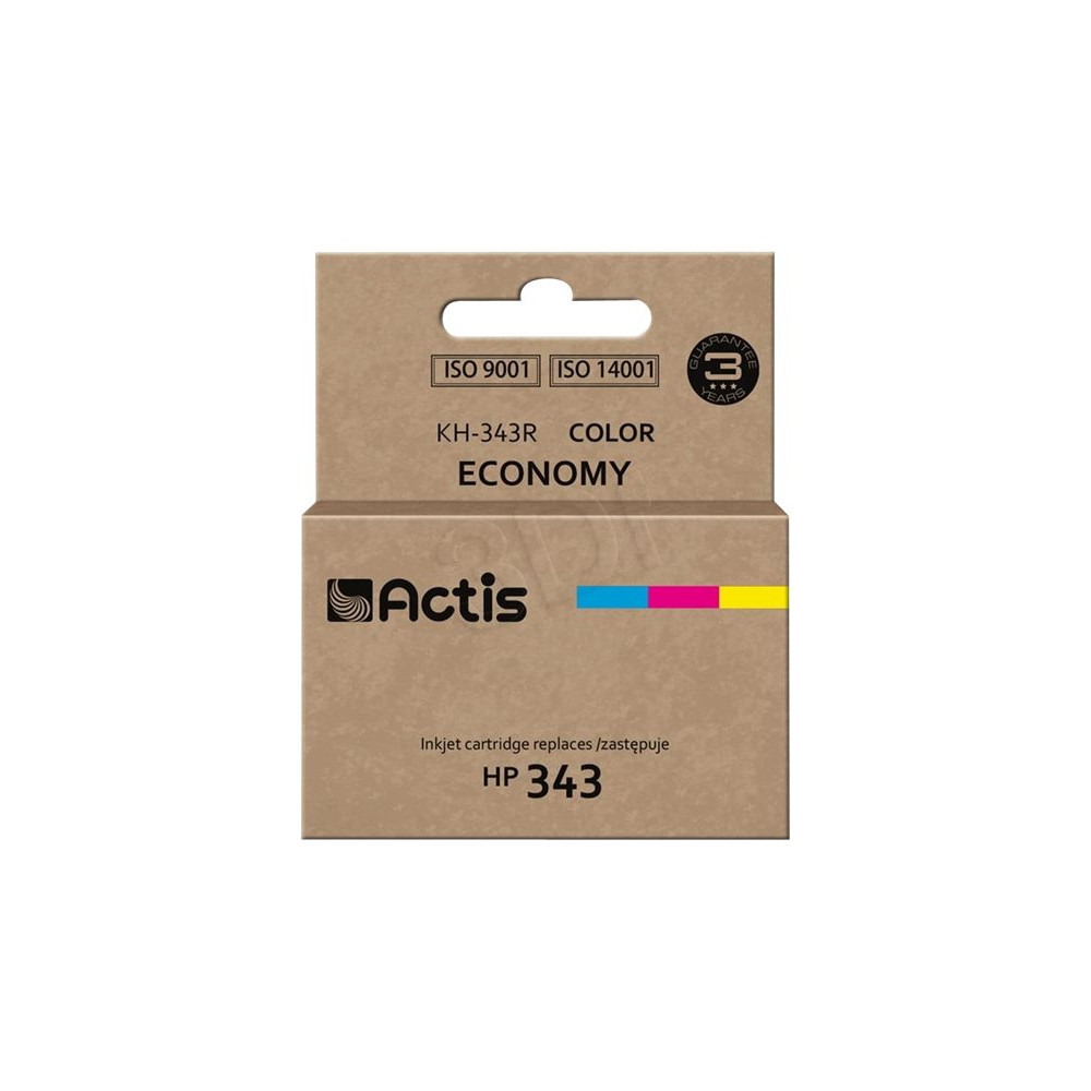 Produktbild för Actis standard KH-343R - färg (cyan, magenta, gul) - kompatibel - rekonditionerad - bläckpatron (alternativ för: HP 343, HP C8766EE)