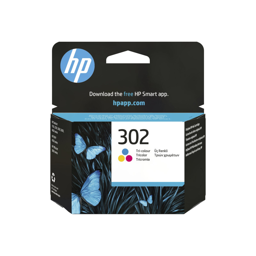 Produktbild för HP 302 - färg (cyan, magenta, gul) - original - bläckpatron