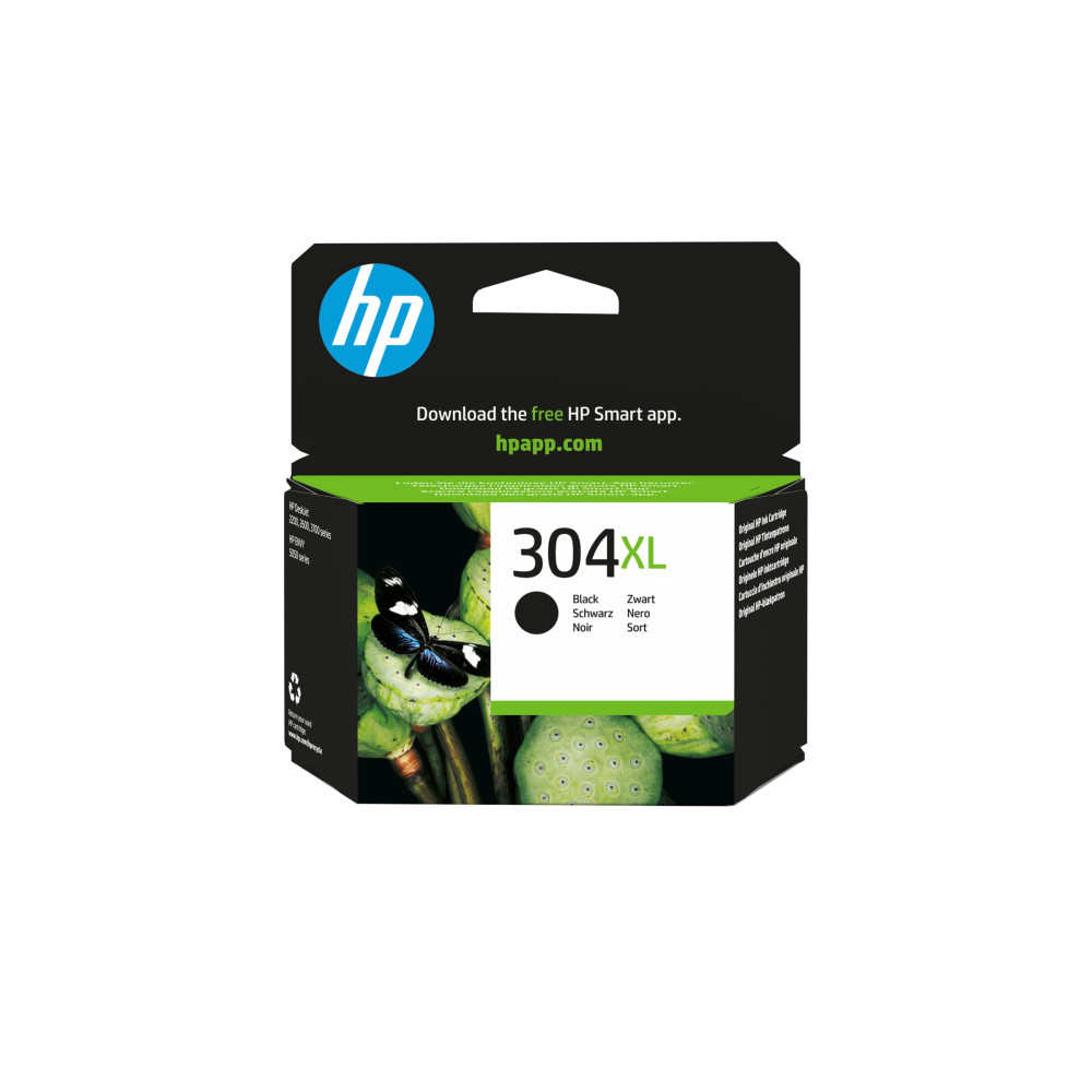 Produktbild för HP 304XL - Lång livslängd - svart - original - bläckpatron