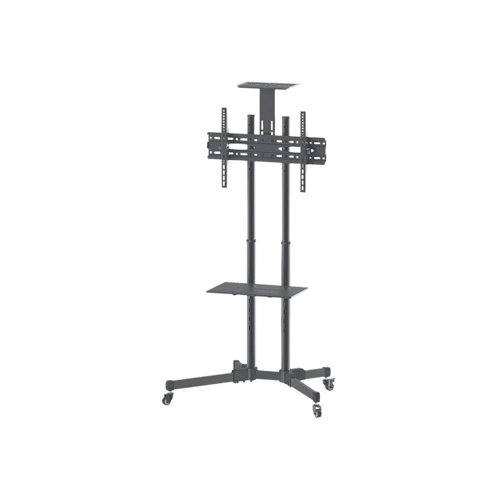 Produktbild för TECHly Floor Trolley with Shelf vagn - för LCD skärm/AV-system - svart