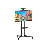 Produktbild för TECHly Floor Trolley with Shelf vagn - för LCD skärm/AV-system - svart