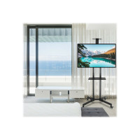 Produktbild för TECHly Floor Trolley with Shelf vagn - för LCD skärm/AV-system - svart