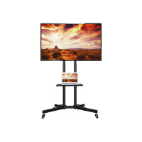Produktbild för TECHly Floor Trolley with Shelf vagn - för LCD skärm/AV-system - svart