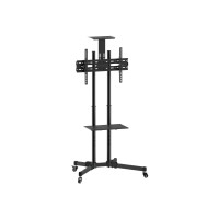 Produktbild för TECHly Floor Trolley with Shelf vagn - för LCD skärm/AV-system - svart