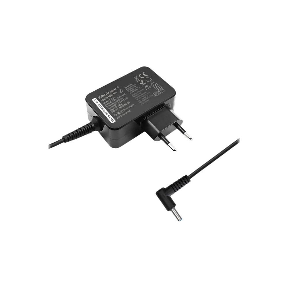 Produktbild för Qoltec - strömadapter - 19,5 V, 2,31 A, 4,5 * 3,0 + pin - 45 watt