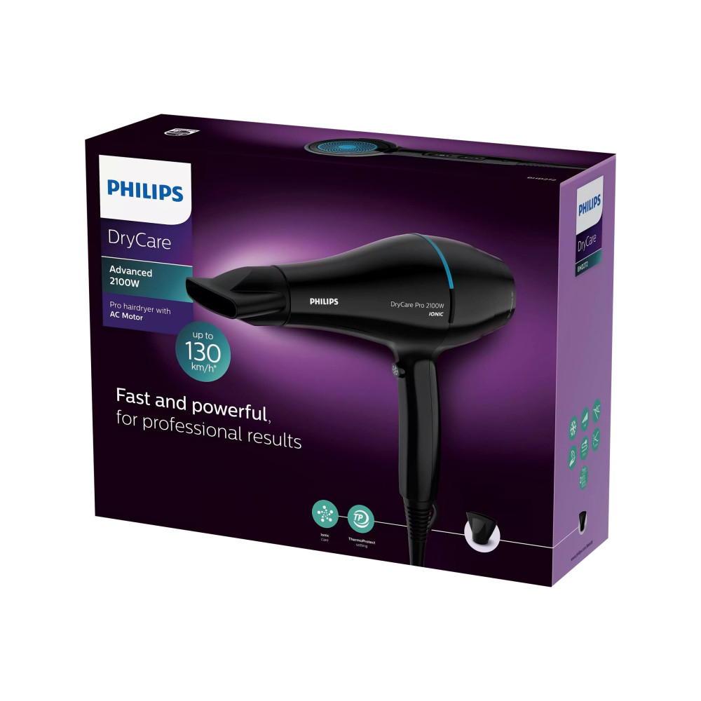 Produktbild för Philips DryCare BHD272 - hårtork - svart/lagungrön