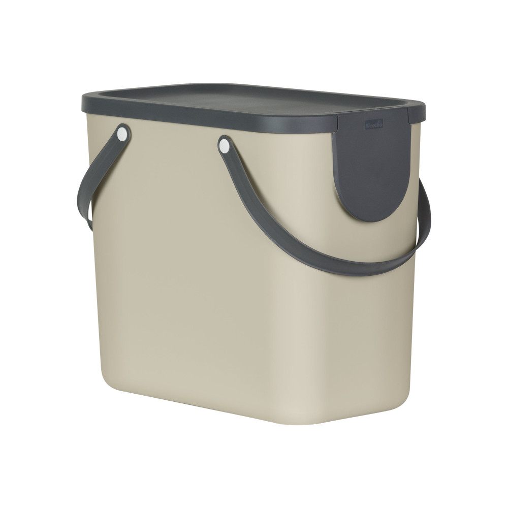 Produktbild för Rotho Albula Recycling Bin System - avfallskorg - 25 L - plast - cappuccino