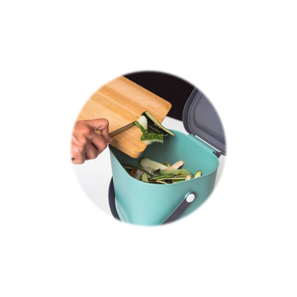Produktbild för Rotho Albula - återvinningskorg - 6 L - plast - mistletoe green