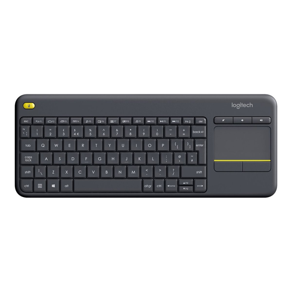Produktbild för Logitech Wireless Touch Keyboard K400 Plus - tangentbord - QWERTY - USA, internationellt - svart Inmatningsenhet