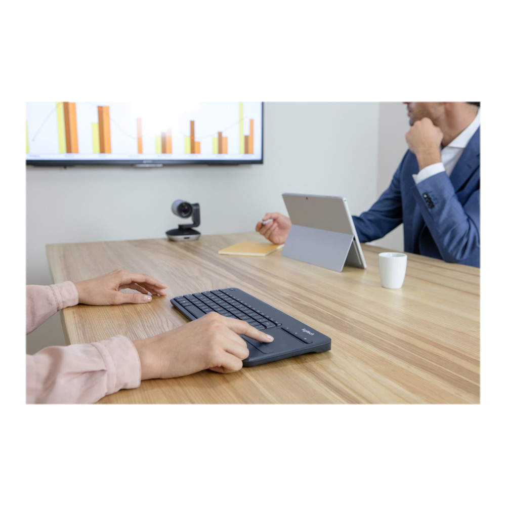 Produktbild för Logitech Wireless Touch Keyboard K400 Plus - tangentbord - QWERTY - USA, internationellt - svart Inmatningsenhet