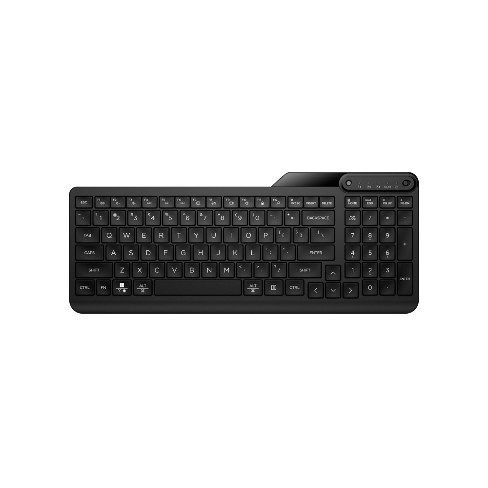 Produktbild för HP 460 - tangentbord - 2-zonslayout, lågprofilstangentresor, multi-enhet, programmerbara tangenter compact - jacksvart Inmatningsenhet