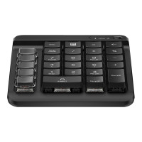 Produktbild för HP 430 - tangentsats - 9 programmerbara tangenter, låg profil tangentresor, utbytbara tangenter med klistermärken - jacksvart Inmatningsenhet