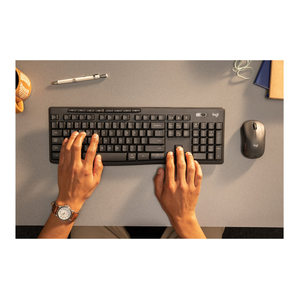 Produktbild för Logitech MK370 Combo for Business - sats med tangentbord och mus - QWERTY - USA, internationellt - grafit Inmatningsenhet